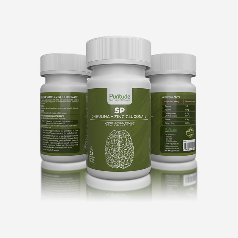SPIRULINA + ZINC - Super Food Algae Capsules – 500mg